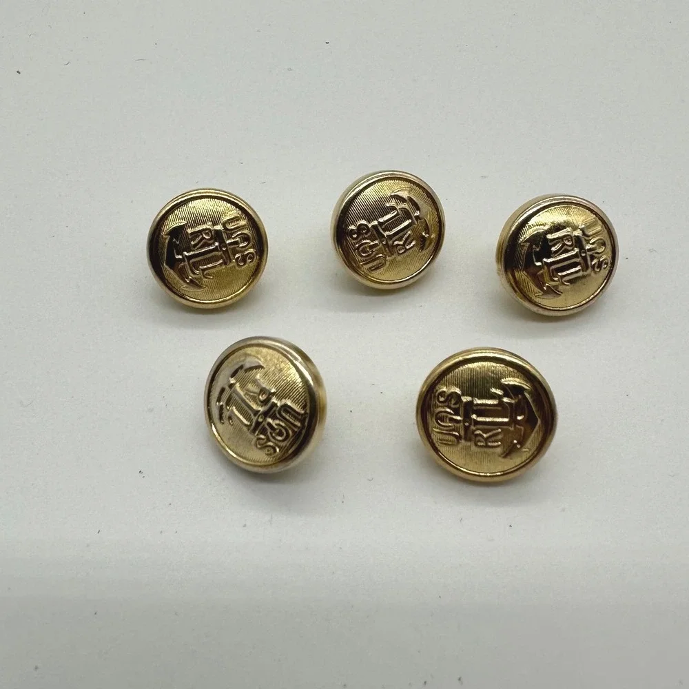Ralph Lauren Gold Anchor RL Logo Blazer Replacement Shank Buttons Set of 5 0.75